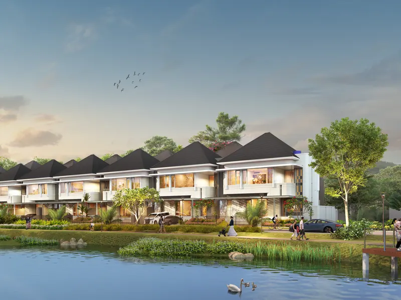Render Fontis Lakevilla di tepi danau Lacovia, CitraGarden Serpong