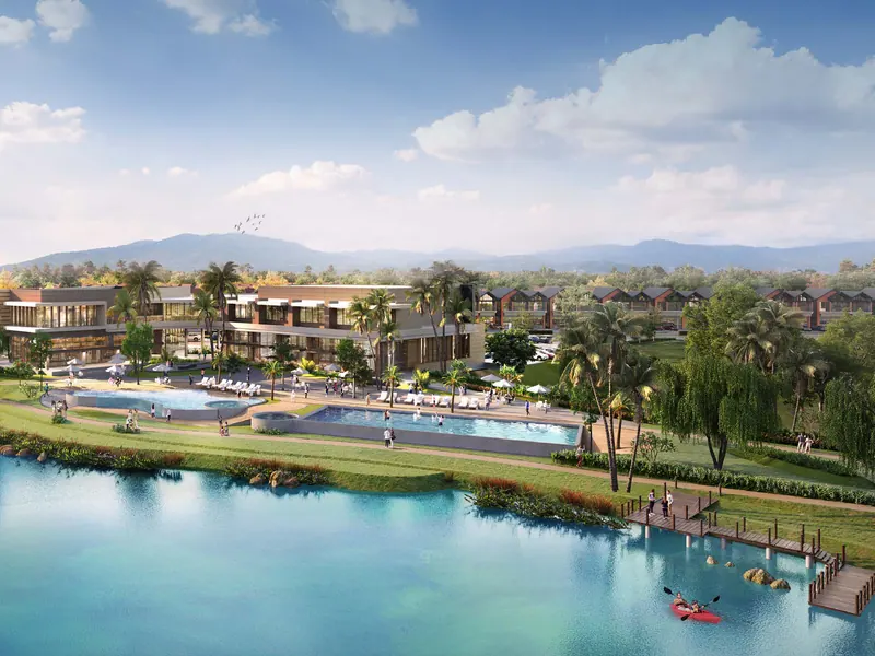 Render danau dan Resort Club LakePark di Lacovia, CitraGarden Serpong
