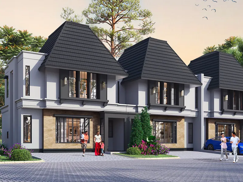 Render deretan rumah 2 lantai, CitraGarden Serpong