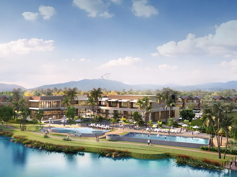 Render danau dan kolam renang Resort Club LakePark, CitraGarden Serpong