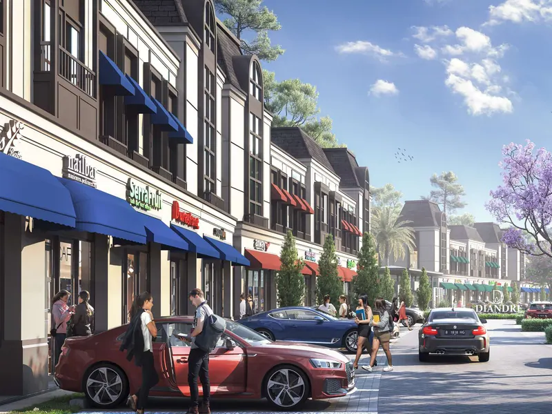 Render Ruko La Vallée, satu blok dengan kavling komersial